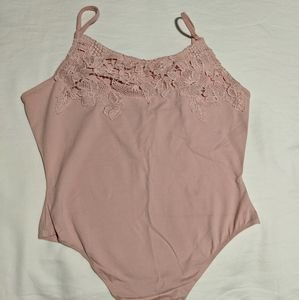 Full Tilt Light Pink Lace Top Onesie